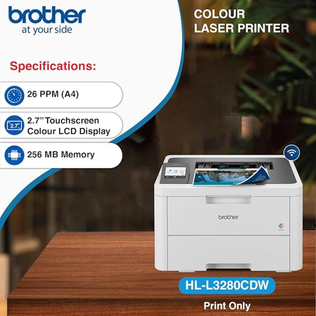 Brother HL-L3280CDW Colour Laser LED Duplex Printer with WiFi & Gigabit Ethernet (26 ppm)