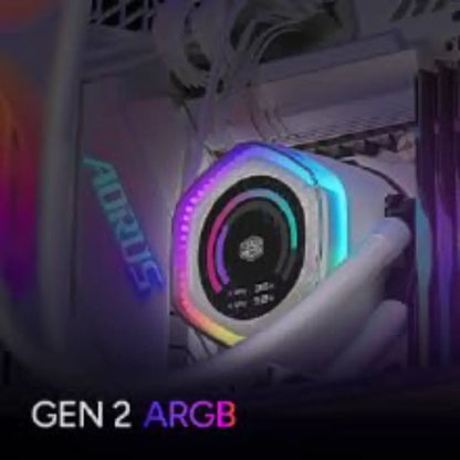 Cooler Master MasterLiquid 360 Ion ARGB LCD Display AIO Liquid CPU Cooler - White