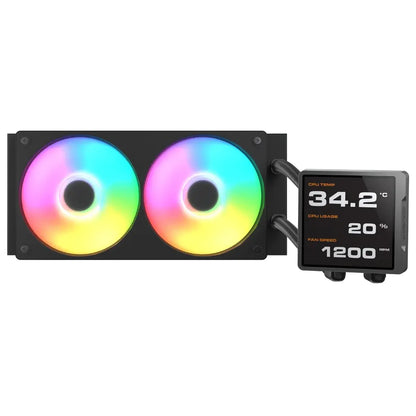 Cougar Poseidon Vistek Pro ARGB 360mm Liquid Cooler with 3.95 Inch IPS LCD Display - Black