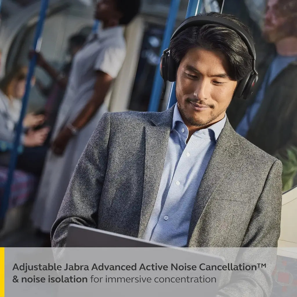 Jabra Evolve2 75 UC Wireless Noise‑Canceling Headset with USB‑C Adapter