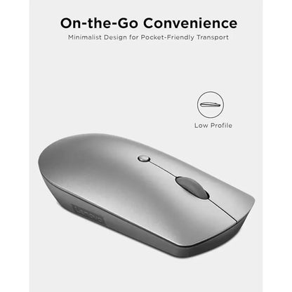 Lenovo 600 Bluetooth Silent Mouse Dual Device Connectivity Silent Clicks - Iron Grey-tpstech.in
