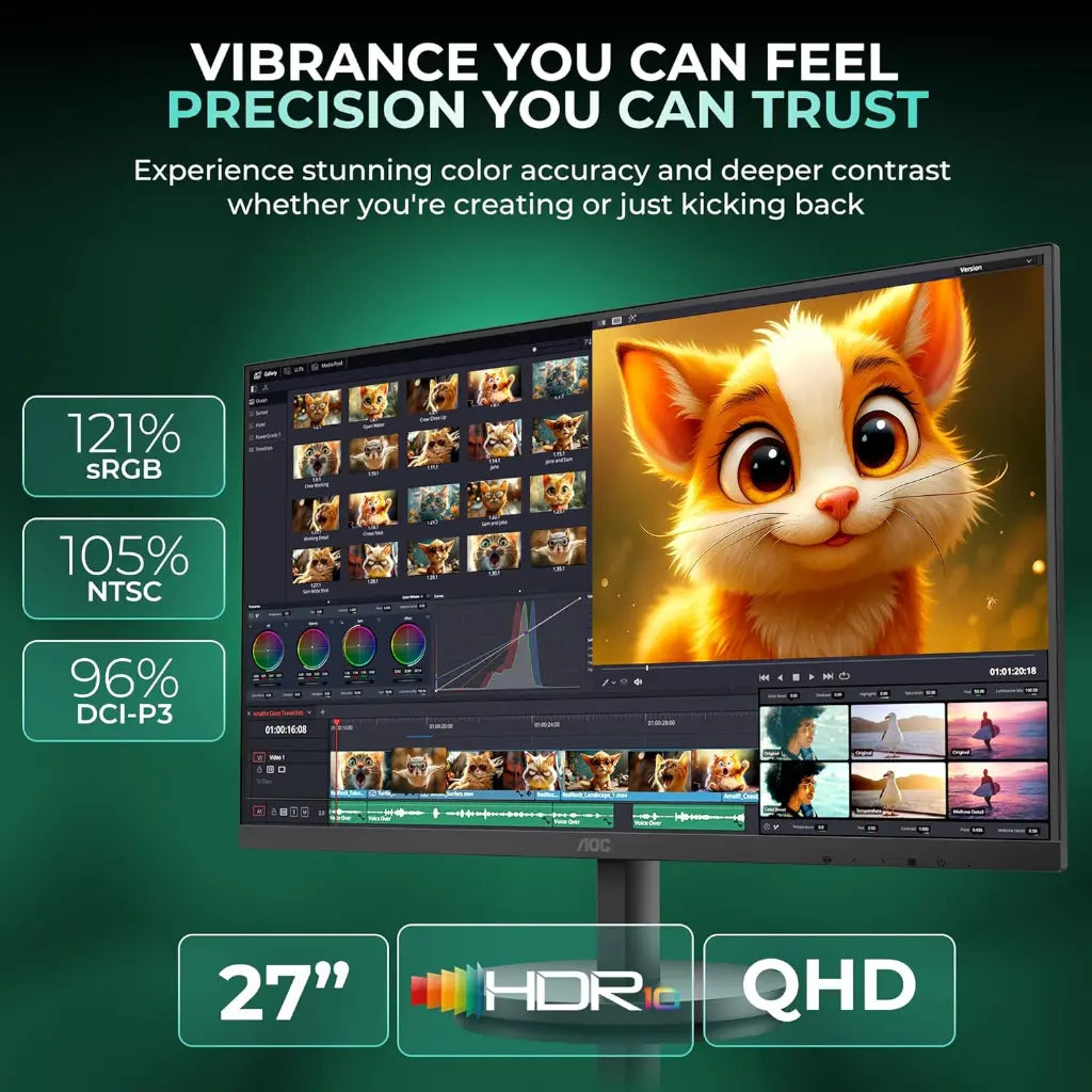 AOC Q27B3S2 27" 100Hz 1ms QHD IPS Monitor with Adaptive Sync HDR10-tpstech.in