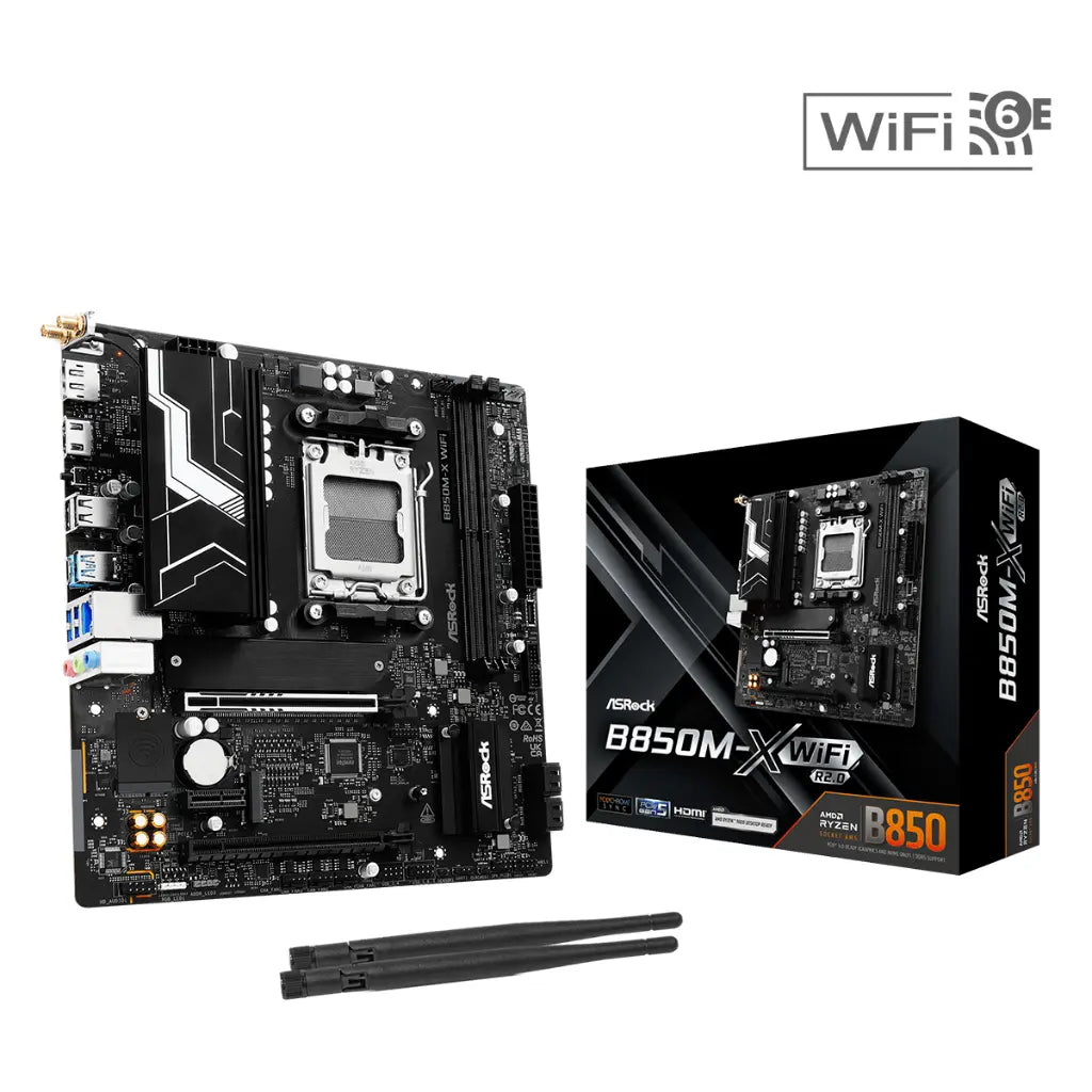 ASRock B850M X WiFi R2.0 AMD B850 AM5 Micro ATX DDR5 Motherboard with WiFi 6E-tpstech.in