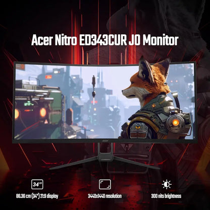 Acer ED343CUR J 34" 120Hz 1ms Curved UWQHD Monitor-tpstech.in