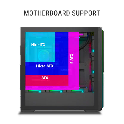 Ant Esports MeshX360 Mid‑Tower Computer Case with 4×120mm Fans-tpstechin