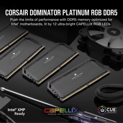 CORSAIR Dominator Platinum RGB 32GB (2x16GB) DDR5 RAM 6000MHz CL36 Desktop Memory-tpstech.in