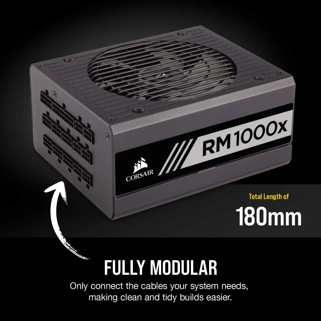 Corsair RM1000x 1000W 80 Plus Gold Fully Modular ATX Power Supply-tpstech.in