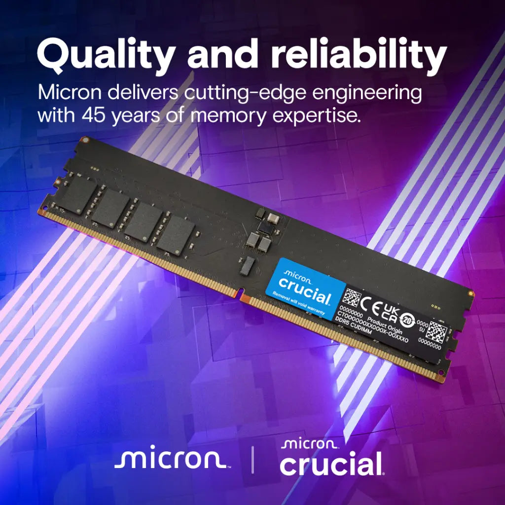 Crucial 128GB (2x64GB) DDR5 RAM 6400MHz CL52 CUDIMM Desktop Memory-tpstech.in