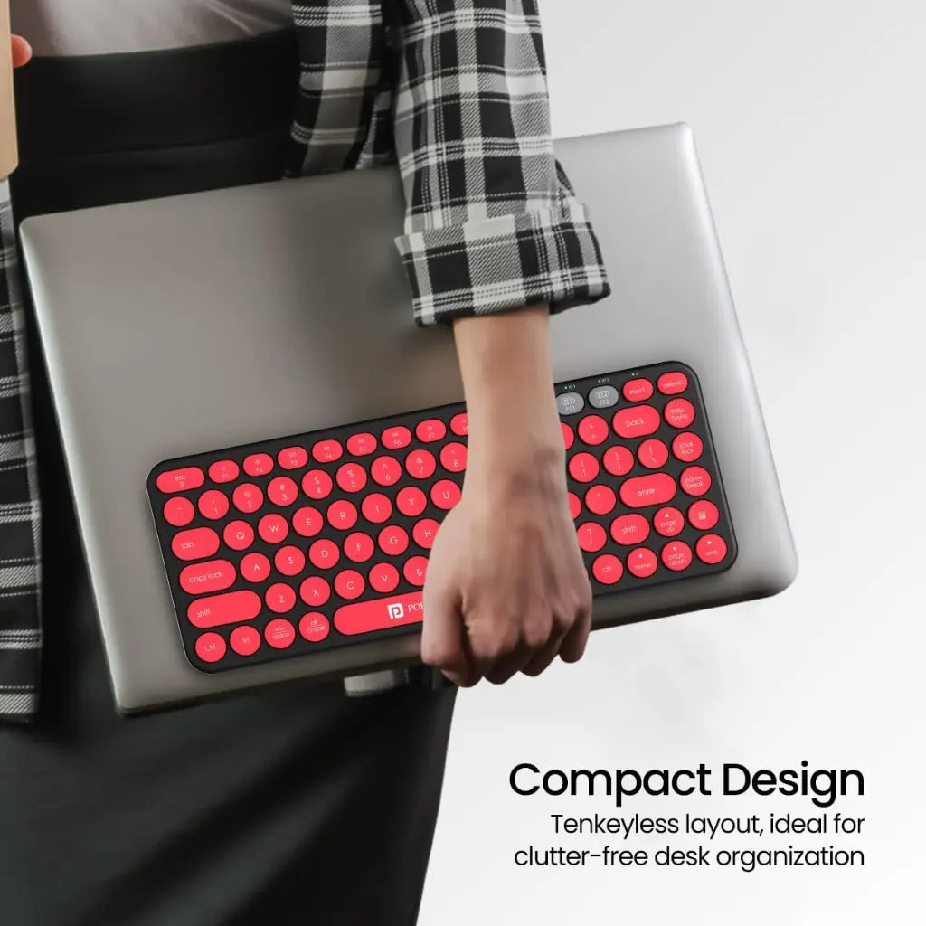 Portronics Bubble 2.0 POR 347 Wireless Keyboard Bluetooth 5.3 and 2.4GHz Dual Mode-tpstech.in