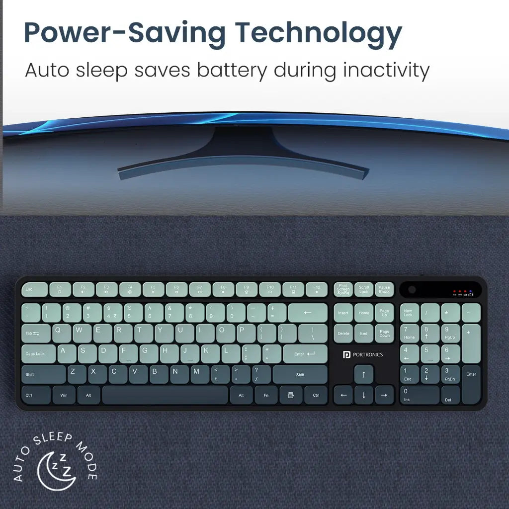 Portronics Key11 Combo POR 2611 Wireless Keyboard and Mouse Set - Grey-tpstech.in