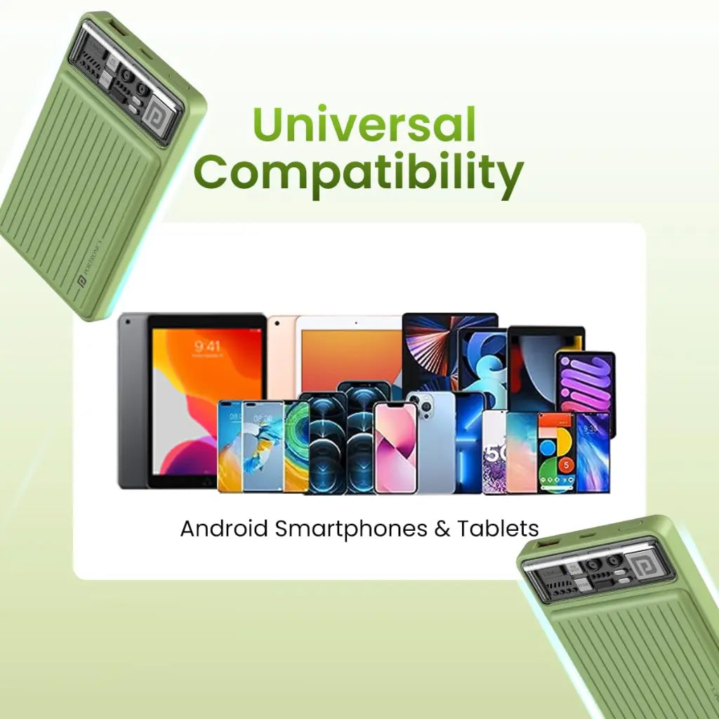 Portronics Luxcell Mini 10K 10000mAh Power Bank 22.5W Fast Charging - Green-tpstech.in
