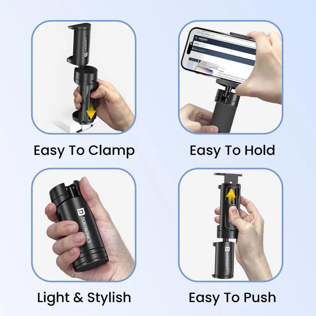 Portronics Mobot Clip POR 2269 Mobile Holder with 360 Adjustable Angles-tpstech.in