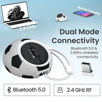 Portronics ToadPlay Football POR 3119 Mini Wireless Mouse Dual Mode 2400 DPI-tpstech.in