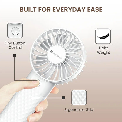 Portronics Toofan Mini 2 POR 3182 Handheld Personal Fan with 2000mAh Rechargeable Battery-tpstech.in