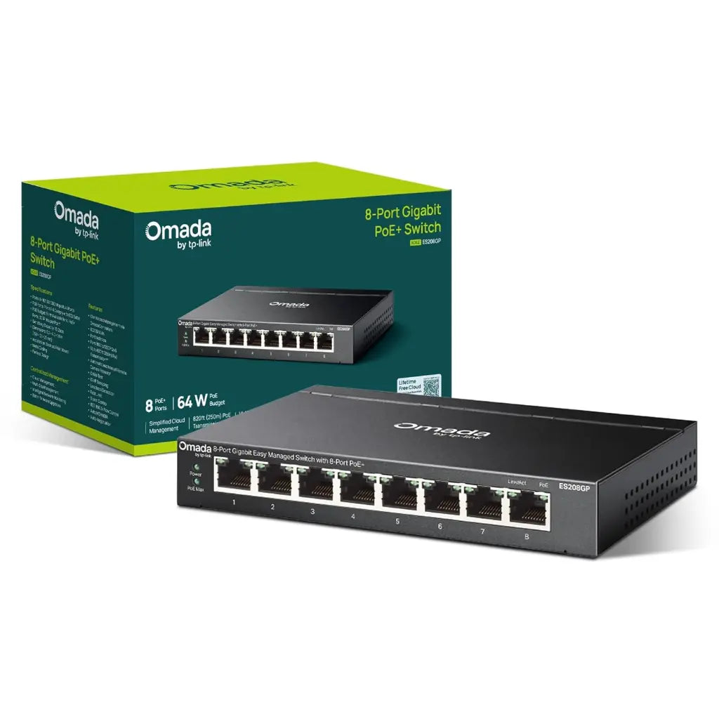 TP-Link ES208G Omada 8 Port Gigabit Easy Managed Switch Metal Body-tpstech.in