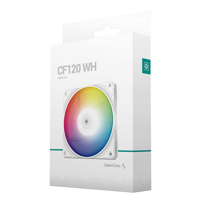 Deepcool CF120 WH MB Controlled 120mm ARGB LED Case Fan/Cooler - White