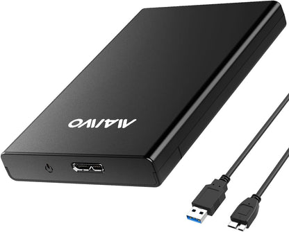 MAIWO 2.5” USB 3.0 SATA External SSD HDD Enclosure - Black