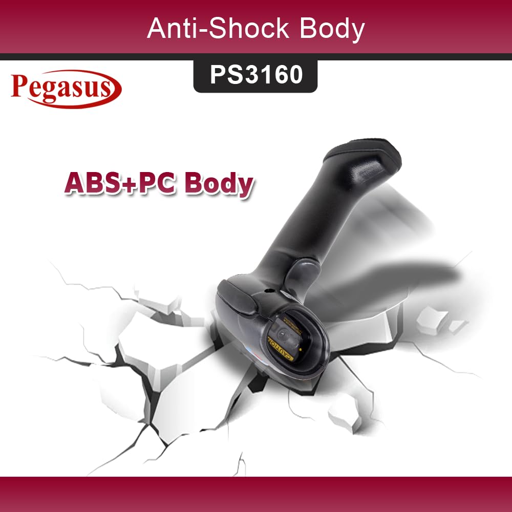 Pegasus PS3160 1D/2D USB Wired Handheld Barcode Scanner - Black