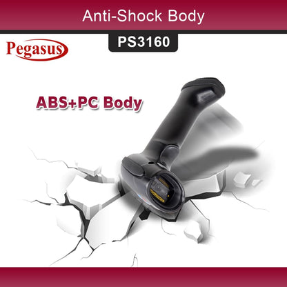 Pegasus PS3160 1D/2D USB Wired Handheld Barcode Scanner - Black