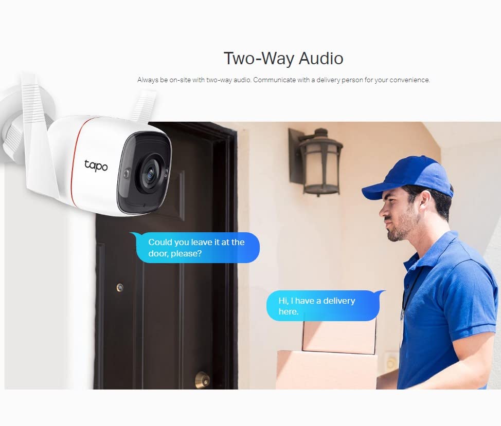 TP-Link Tapo C310 3MP 1296p HD Outdoor Security Wi-Fi Smart Camera - White