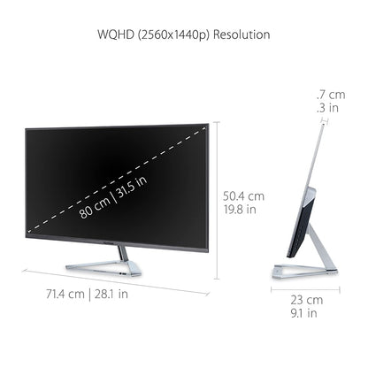 ViewSonic 32 Inch 2K 2560 X 1440P QHD Ultra-Slim IPS Monitor with HDR10