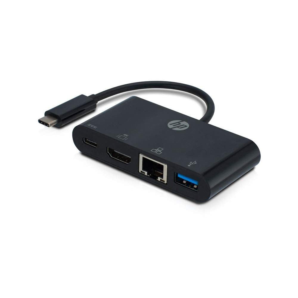 Multifunction Port HP USB-C Multi Port Hub with USB-C VGA USB 3.0 & Ethernet - tpstech.in