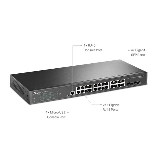 TP-Link TL-SG3428 JetStream 24 Port Gigabit L2 Smart Managed Switch with 4 SFP Slots