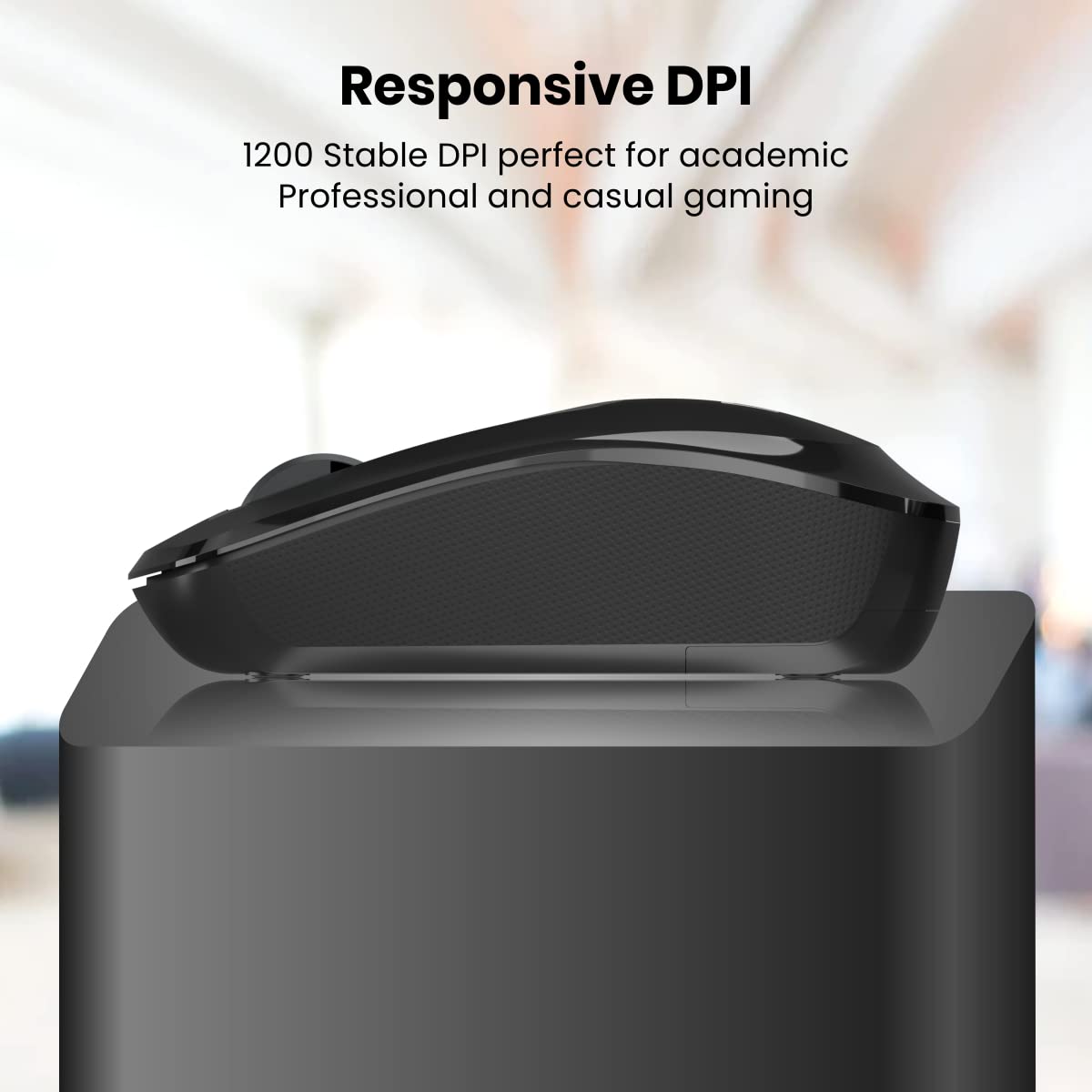 Portronics Toad 25 1200 DPI 2.4 GHz USB Optical Wireless Mouse - Black