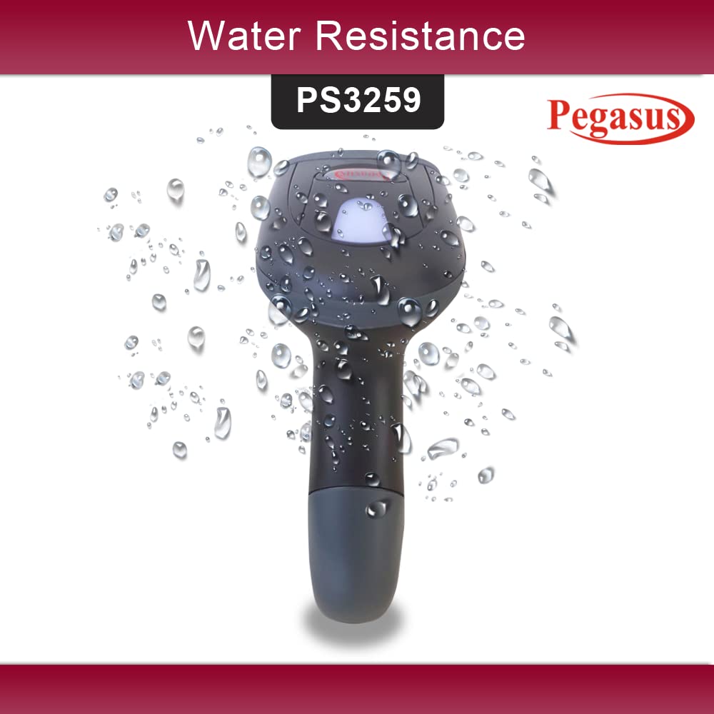 Pegasus PS3259 2D Bluetooth 2.4GHz USB Wireless Barcode Scanner - Black