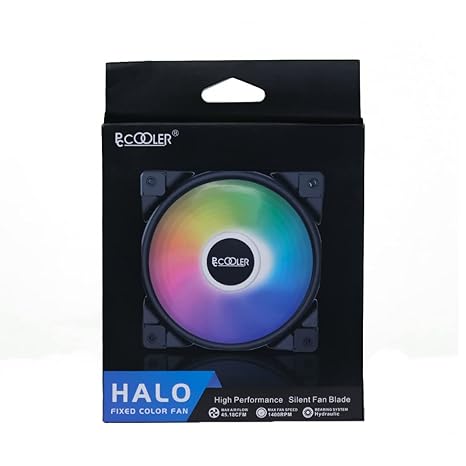 [RePacked]PCCOOLER Halo Fixed Color Fan with 1400 RPM, 120mm 4-Pin PWM RGB Fan