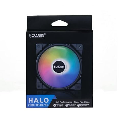[RePacked]PCCOOLER Halo Fixed Color Fan with 1400 RPM, 120mm 4-Pin PWM RGB Fan