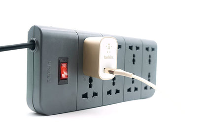 Belkin Economy Series 8-Socket Surge Protector Universal Socket - Grey