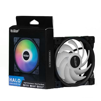 [RePacked]PCCOOLER Halo Fixed Color Fan with 1400 RPM, 120mm 4-Pin PWM RGB Fan