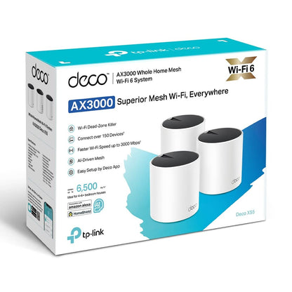 TP-Link AX3000 Deco X55 Dual-Band Whole Home Mesh WiFi 6 System - 3 Pack