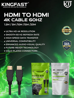 KINGFAST HDMI to HDMI Cable 20M