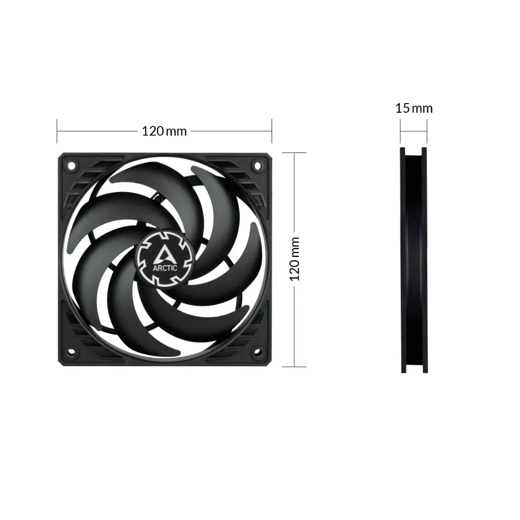 ARCTIC P12 Slim PWM PST 120mm Low-Profile Case Fan with Cable Splitter-tpstech.in