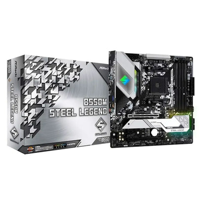 ASRock B550M Steel Legend AMD AM4 DDR4 4733+ OC Micro ATX Motherboard-tpstech.in