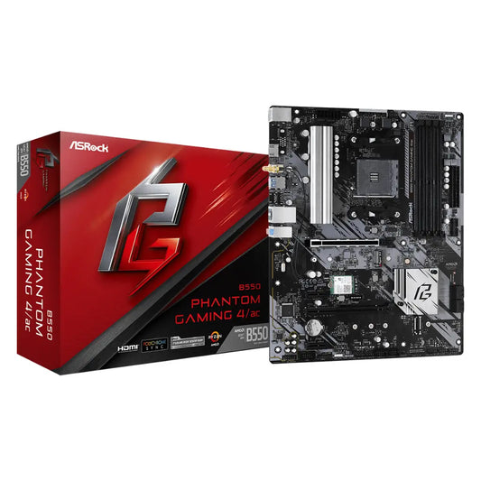 ASRock B550 Phantom Gaming 4 AC Wi-Fi AMD AM4 DDR4 ATX Motherboard-tpstech.in