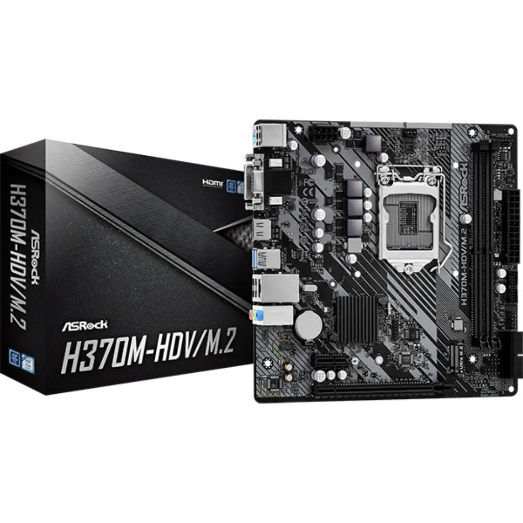 ASRock H370M-HDV/M.2 Intel H370 LGA1151 DDR4 Micro ATX Motherboard-tpstech.in