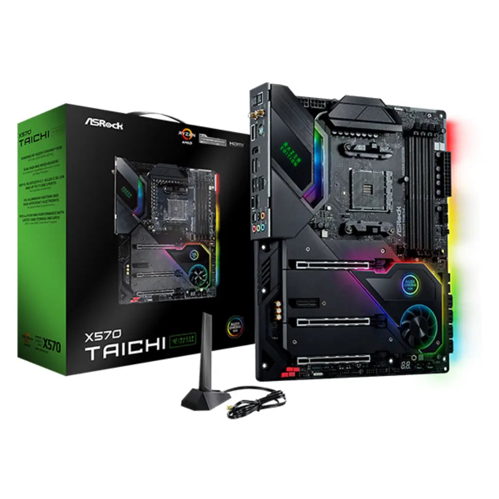 ASRock X570 Taichi Razer Edition WiFi 6 AMD X570 AM4 DDR4 ATX Motherboard-tpstech.in