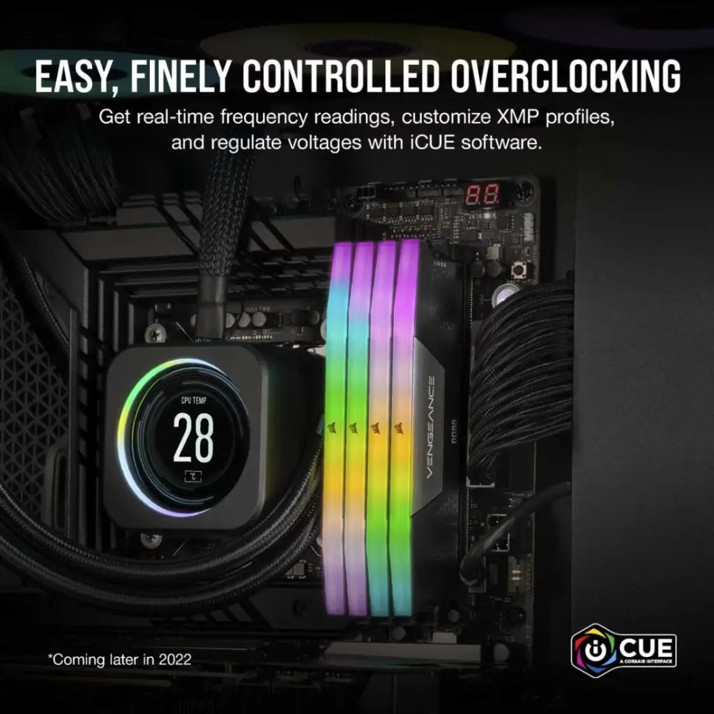 CORSAIR Vengeance RGB 96GB (2x48GB) DDR5 RAM 5200MHz CL38 Desktop Memory Kit – Black-tpstech.in