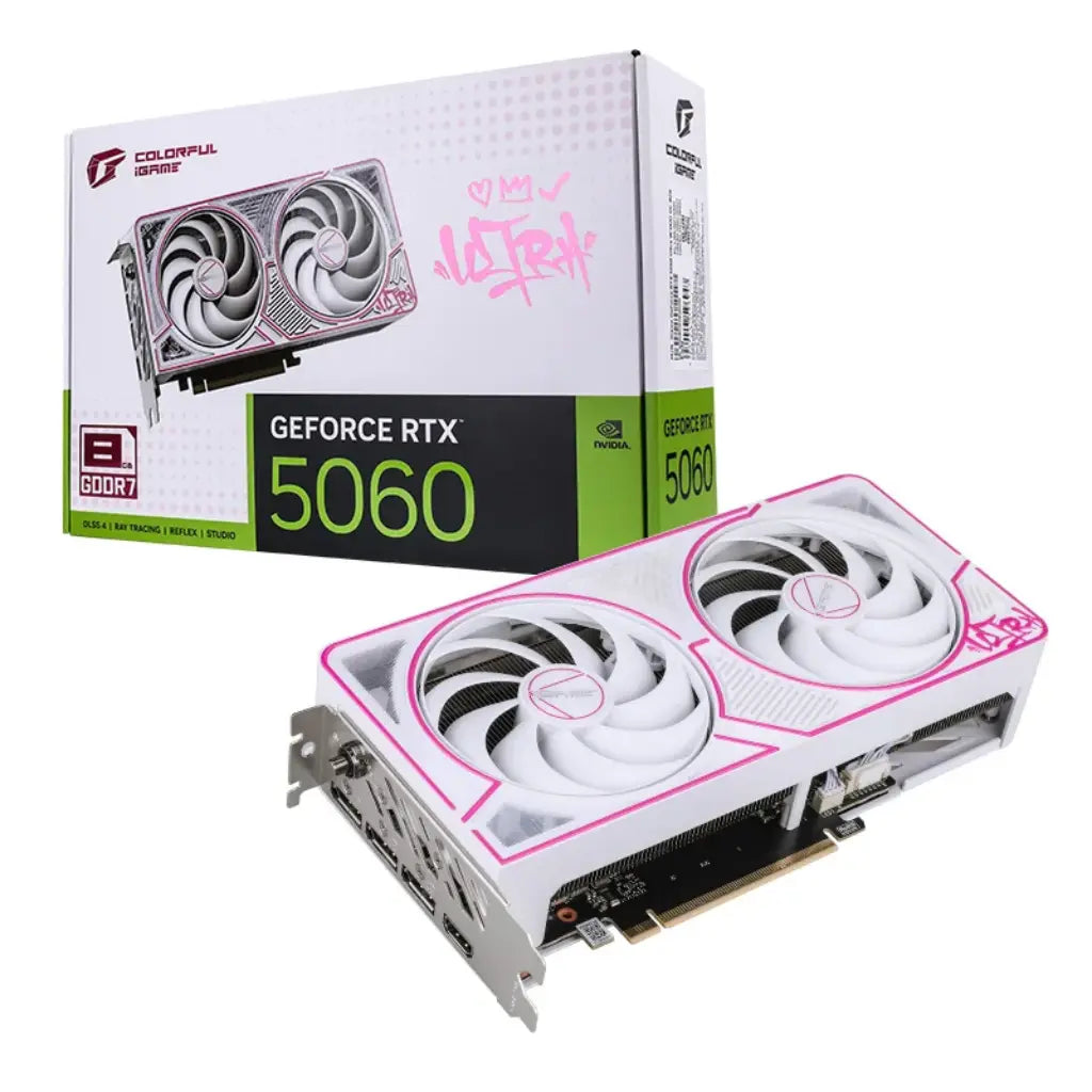 Colorful iGame GeForce RTX 5060 Ultra W Duo OC 8 GB GDDR7 Graphics Card - White-tpstech.in
