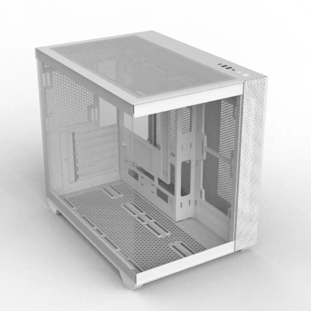 Cooler Master CD600 White ATX Mid Tower Computer Case Full Transparent Sea‑View Design-tpstech.in