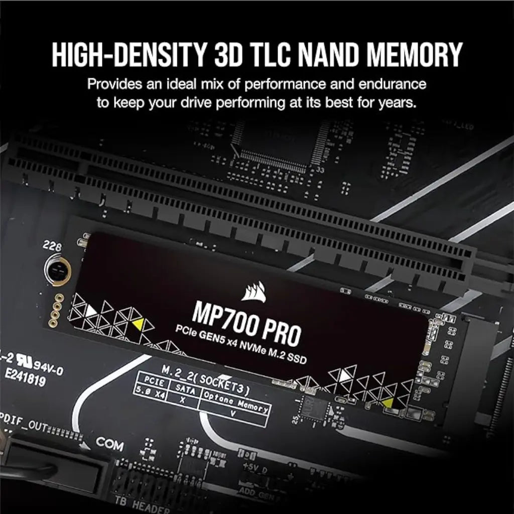 Corsair MP700 Pro 2TB PCIe Gen5 x4 NVMe 2.0 M.2 Internal SSD-tpstech.in