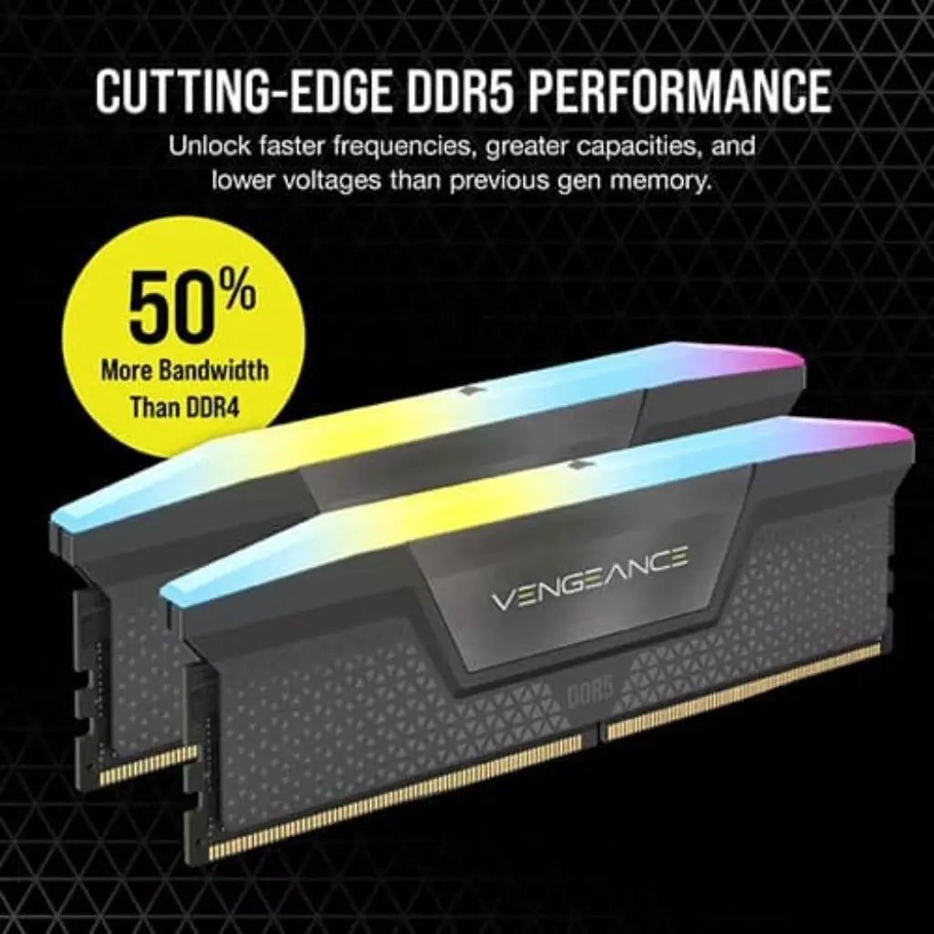 Corsair Vengeance RGB DDR5 RAM 32GB 6000MHz CL38 Desktop Memory-tpstech.in