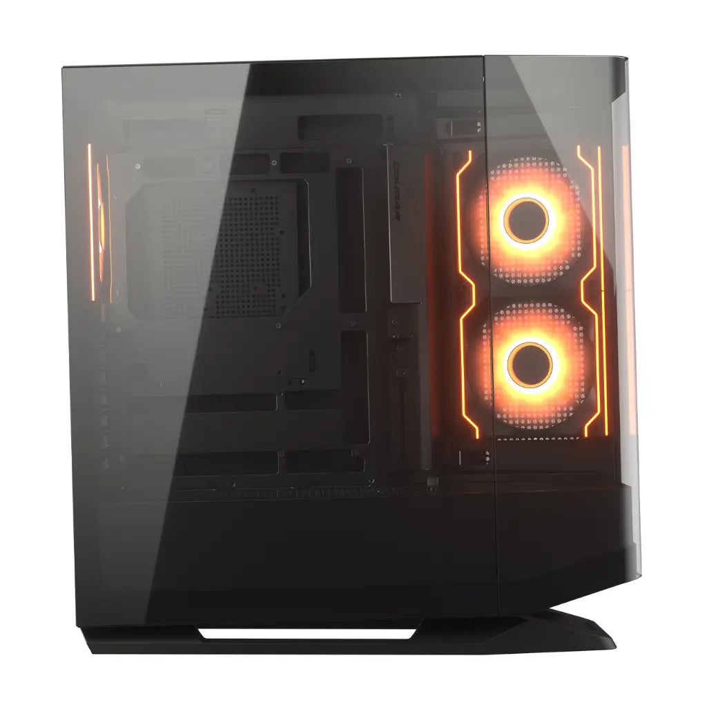 Cougar FV270 RGB Tempered Glass Mid‑Tower Computer Case with E‑ATX Support, Angled Airflow & ARGB Fans - Black-tpstech.in