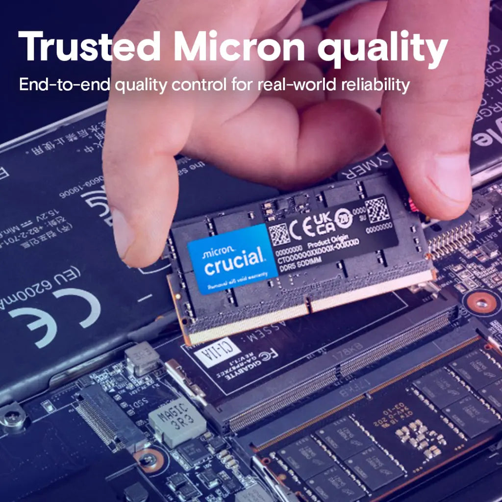 Crucial 8GB DDR5 RAM 5600MHz CL46 262 Pin SODIMM Laptop Memory-tpstech.in