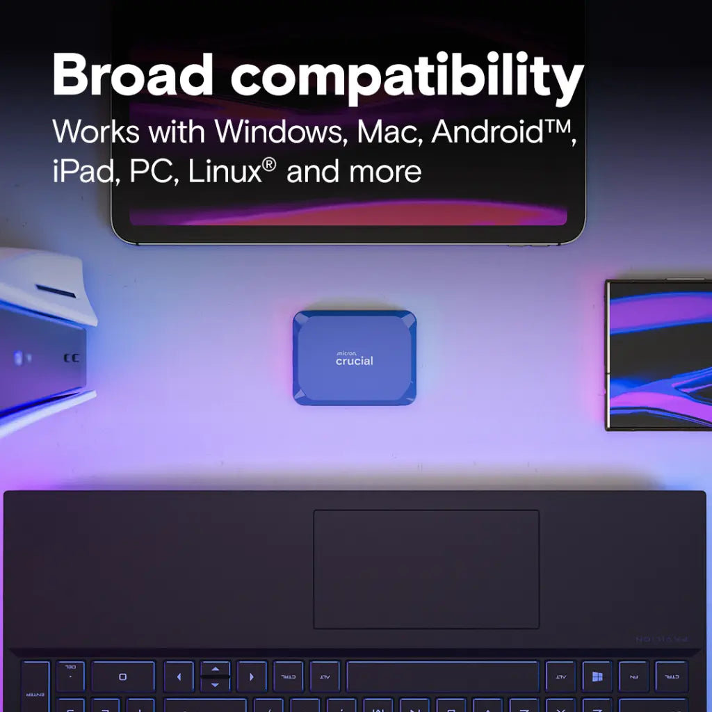 Crucial X10 6TB 2.5" USB Type C External Portable Solid State Drive - Blue-tpstech.in