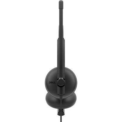 Dell WH125 Wired On-Ear Headset with Mic USB-A Leatherette Cushions - Black-tpstech.in