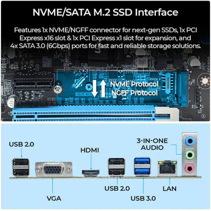 Foxin FMB-H110 Prime H110 LGA 1151 Socket DDR4 RAM ATX Motherboard -tpstech.in